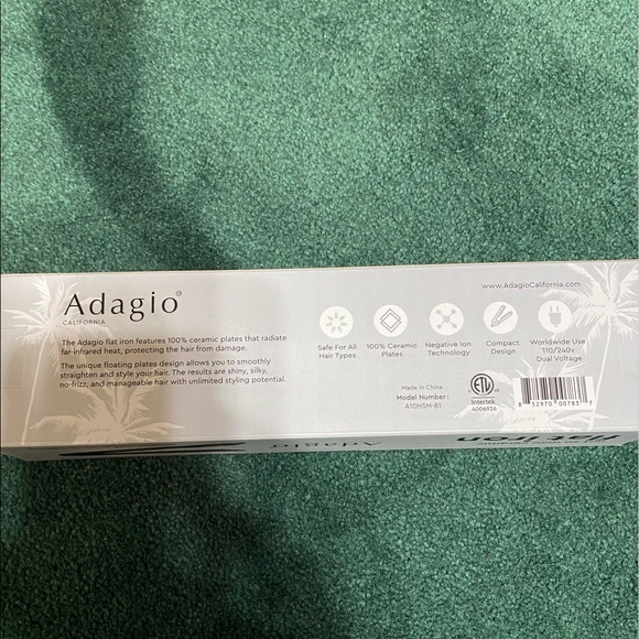 NWT Adagio Not so Mini flat iron- black - Picture 8 of 16